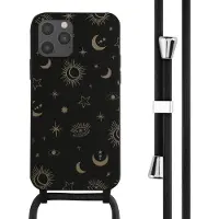 IMoshion Coque design en silicone avec cordon pour Apple iPhone 12 (Pro) - Sky Black