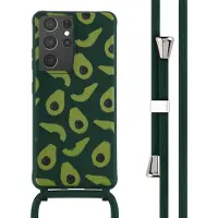 IMoshion Étui design en silicone avec cordon pour le Samsung Galaxy S21 Ultra - Vert avocat