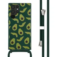 IMoshion Coque design en silicone avec cordon pour Samsung Galaxy S22 Ultra - Avocado Green