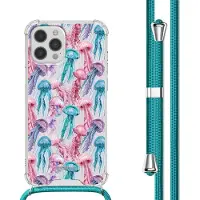 IMoshion Coque Design avec cordon pour Apple iPhone 12 Pro Max - Jellyfish Watercolor