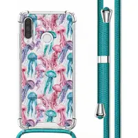 IMoshion Coque Design avec cordon pour Huawei P30 Lite - Jellyfish Watercolor