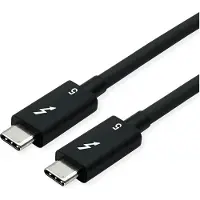 Roline Câble Thunderbolt 5, USB C(M) - USB C(M), 80Gb/s, PD 240W, noir, 1m (11.02.9112)