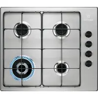 Electrolux Table de cuisson à gaz triple couronne EGS6414X en acier inoxydable 60 cm