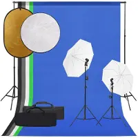 vidaXL Kit studio photo avec éclairage, fond et réflecteur