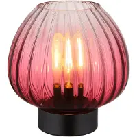 Globo Lampe de table Solveig Verre rouge