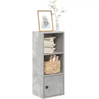 vidaXL Bibliothèque gris béton 31x24x77 cm bois d'ingénierie