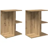 vidaXL Tables de chevet 2 pcs chêne artisanal bois d'ingénierie