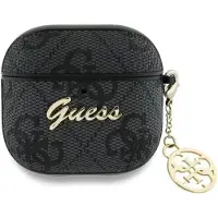 GUESS Gua4G4Gsmk Airpods 4 Cover Czarny/Black 4G Charm Collection