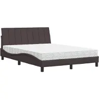 vidaXL Lit avec matelas "Hanko" brun foncé 120x200 cm Tissu
