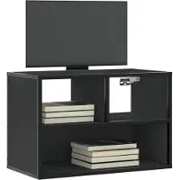 vidaXL Armoire TV noire 60x31x39,5 cm Bois composite et métal