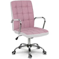 Sofotel Chaise De Bureau En Tissu Benton Rose Et Blanc