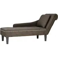 vidaXL Chaise longue avec coussin & accoudoir droit Gris Similicuir