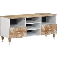 vidaXL Armoire TV 100x33,5x46 cm en bois massif de manguier
