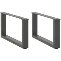 vidaXL Pieds de table basse en U 2 pcs. Anthracite 60x(30-31) cm Acier