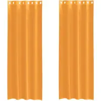 vidaXL Voile Rideaux avec oeillets 2 pcs. Orange 140x260 cm