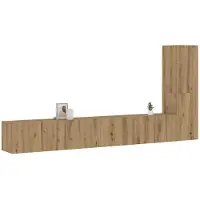 vidaXL Armoires murales TV 3 pcs. Chêne Artisan Matériaux dérivés du bois