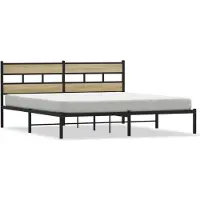 vidaXL Lit métallique sans matelas Chêne Sonoma 183x213 cm