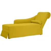 vidaXL Chaise longue avec traversin et accoudoir droit Jaune velours