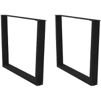 vidaXL Pieds de table de salle à manger en V 2 pièces noir 100x(72-73,3) cm acier
