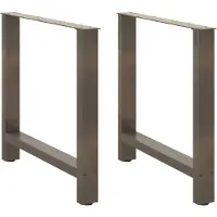 vidaXL Pieds de table de salle à manger acier naturel 2 pcs. 80x(72-73) cm acier