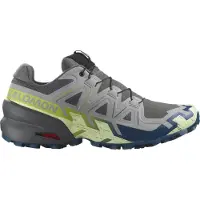 Salomon - Chaussures de trail - Speedcross 6 M Castlerock / Lime Cream / Poseidon pour Homme - Taille 44 - Gris