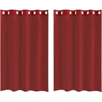 vidaXL Voile Rideaux avec oeillets 2 pcs. Rouge vin