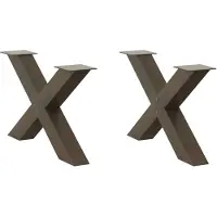 vidaXL Pieds de table basse en X 2 pcs. Acier naturel 70x(42-43) cm Acier