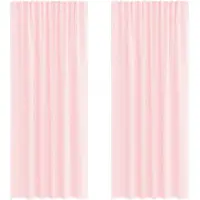 vidaXL Voile Rideaux avec poches pour tringles 2 pcs. Rose clair