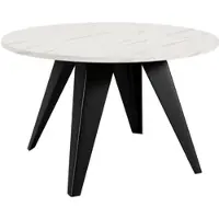 Mirjan 24 Table basse ronde ORESTA - marbre noir / blanc