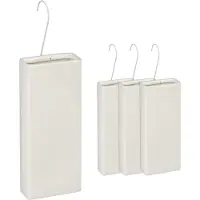 Relaxdays Humidificateur pour radiateur , lot de 4, diffuseur d'eau pour radiateur, crochets de fixation inclus, céramique, blanc