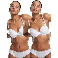Urban Classics Basic Cotton Lace Bra 2 Units Blanc 85 / C Femme