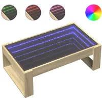 vidaXL Table basse avec Infinity-LED Chêne Sonoma 90x53x30 cm