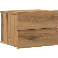 vidaXL Table de chevet murale chêne artisanal 40x32x30 cm
