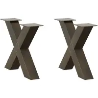 vidaXL Pieds de table basse en X 2 pcs. Acier naturel 50x(42-43) cm Acier