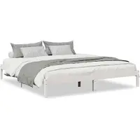 vidaXL Lit en bois massif extra long sans matelas blanc 180x210 en pin