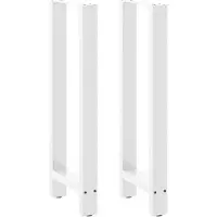 vidaXL Pieds de table de bar blanc 2 pcs. 50x(100-101) cm acier