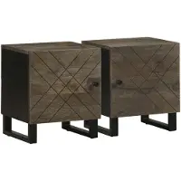 vidaXL Tables de chevet 2 pcs noir 40x33x46 cm bois de manguier solide