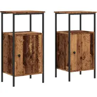 vidaXL Tables de chevet 2 pcs vieux bois 41x31x80 cm bois d'ingénierie