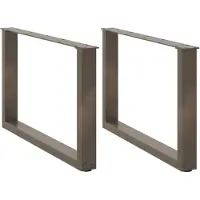 vidaXL Pieds de table basse en U 2 pcs. Acier naturel 60x(42-43) cm Acier