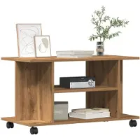 vidaXL Étagère TV avec roulettes Chêne Artisan 80x40x45 cm Bois composite