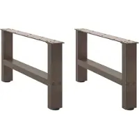 vidaXL Pieds de table basse acier naturel 2 pcs. 70x(30-31) cm acier