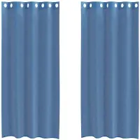 vidaXL Voile Rideaux avec œillets 2 pcs. Bleu roi