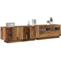 vidaXL Armoire TV avec lampes LED imitation vieux bois 180x35x40 cm