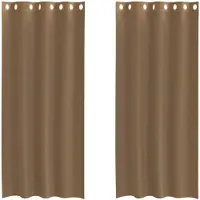 vidaXL Voile Rideaux avec œillets 2 pcs. Marron clair