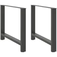 vidaXL Pieds de table de salle à manger Anthracite 2 pcs. 100x(72-73) cm Acier