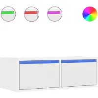 vidaXL Armoire TV avec lampes LED blanc 75x35,5x25 cm