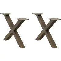 vidaXL Pieds de table basse en X 2 pcs. Acier naturel 60x(30-31) cm Acier
