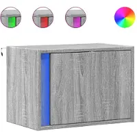 vidaXL Tables de chevet murales avec lumières LED 2 pcs sonoma gris