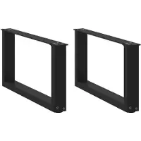 vidaXL Pieds de table basse en U 2 pcs. noir 60x(30-31) cm acier