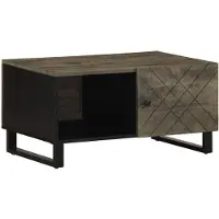 vidaXL Table basse noire 80x50x40 cm en bois massif de manguier